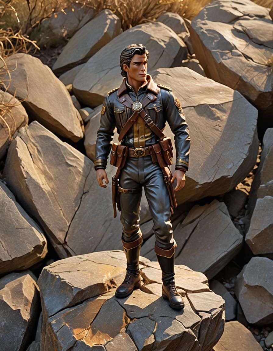 Action Figure Triumph in Dystopian Surrealism