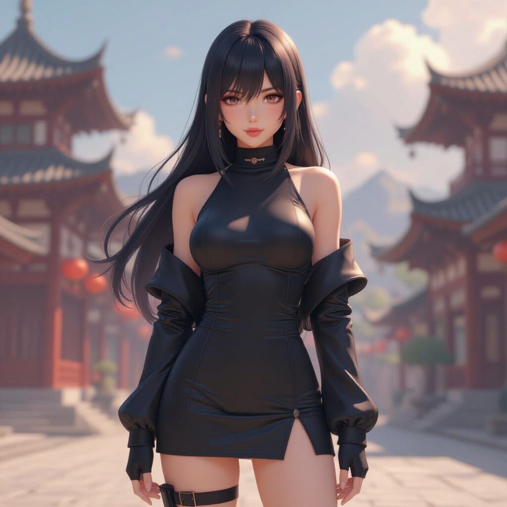 Anime Style Hinata in Sleek Outfit