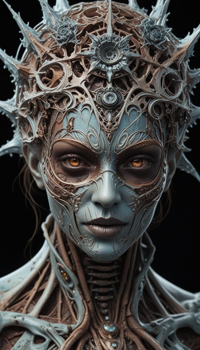 Holographic Fractal Zombie Engulfed in Frost