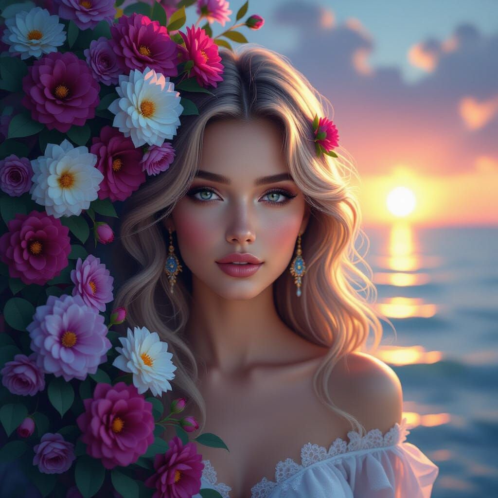 Duality Goddess of Day and Night in Fantasy Art