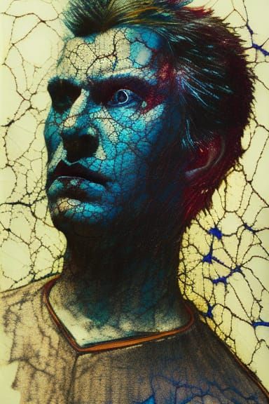 Batman Portrait in Stained Glass Style