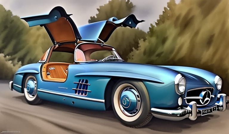 1956 Mercedes-Benz 300SL Gullwing In Metallic Blue #1