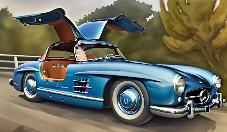 1956 Mercedes-Benz 300SL Gullwing In Metallic Blue #2