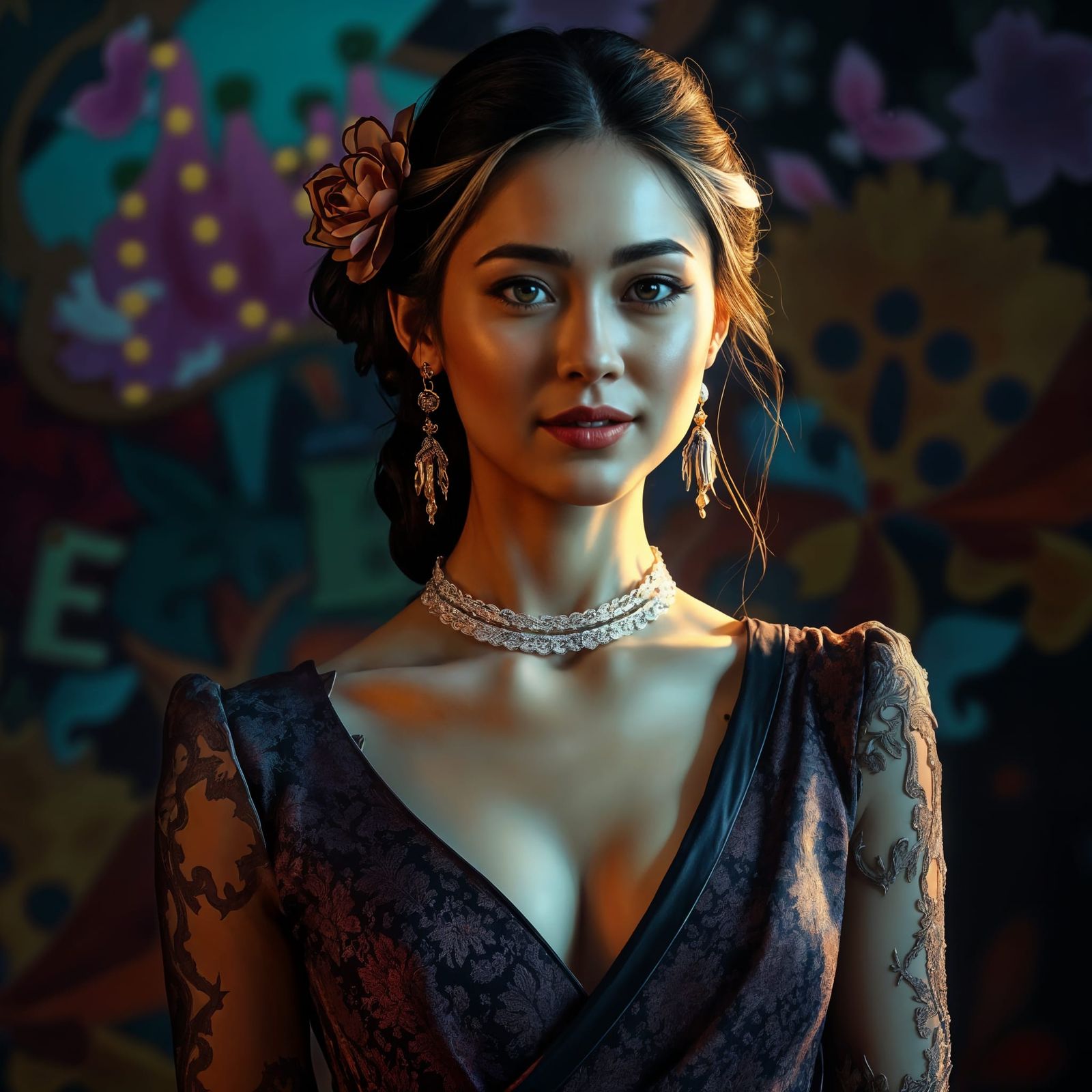 Powerful Face in Splash Art Style