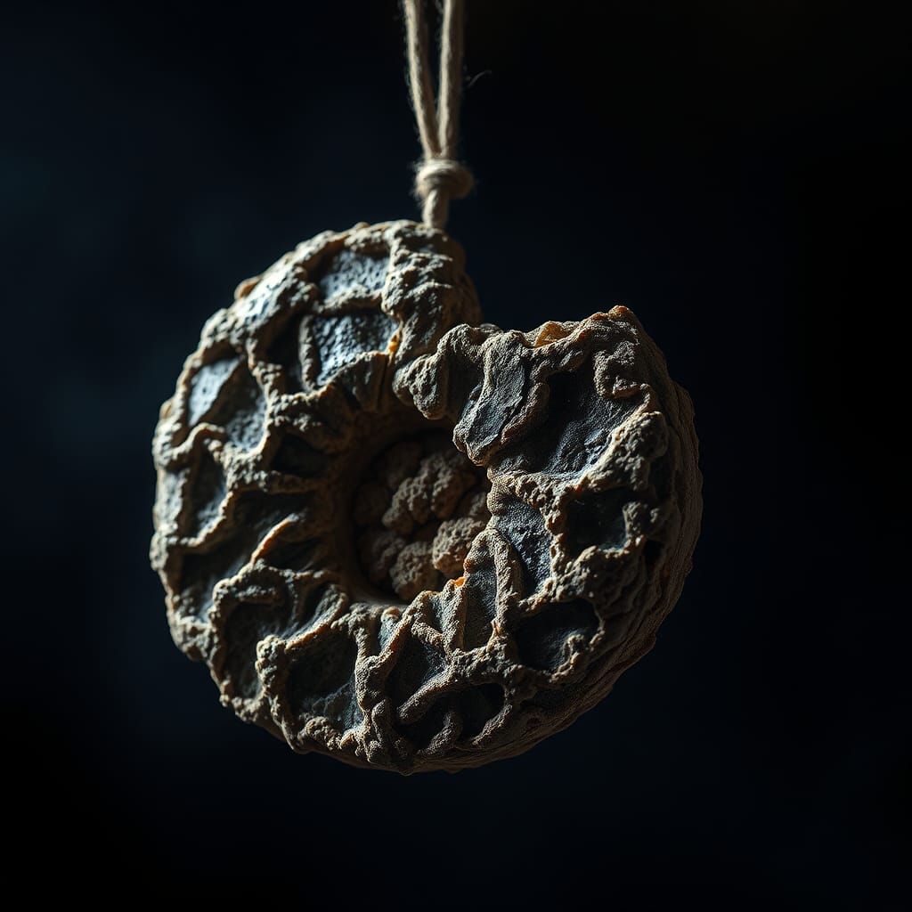 Dramatic Fossil Specimen in Cinematic Lighting