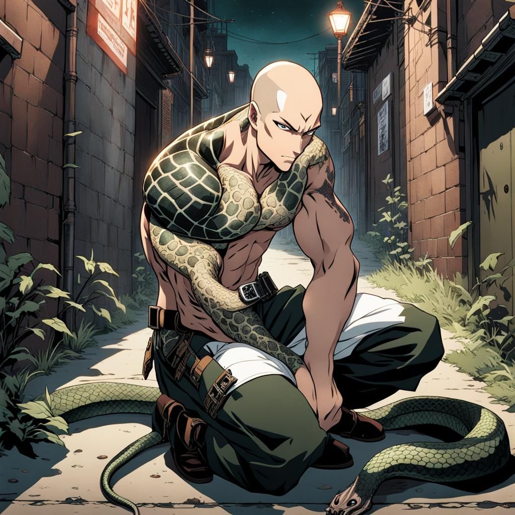 Skinhead and his snake