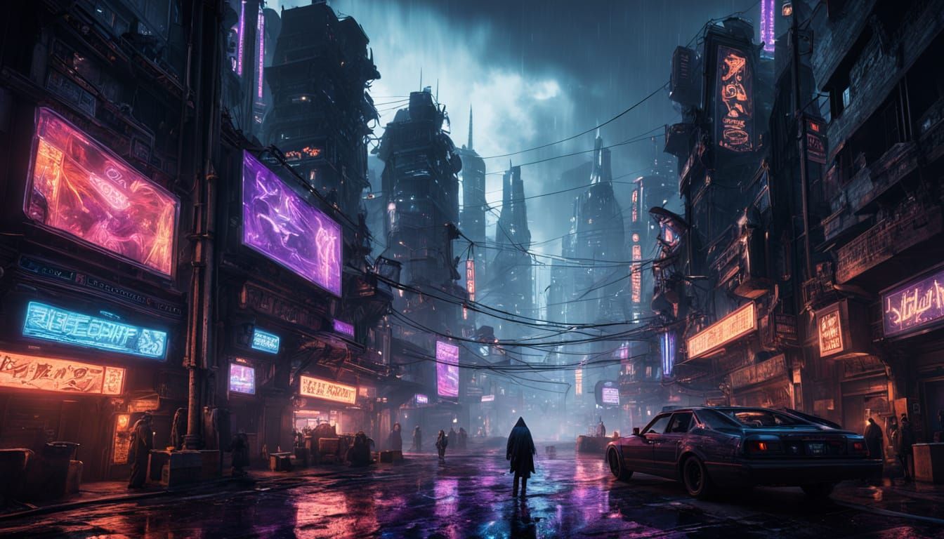 Cyberpunk Metropolis at Sunset in Epic 3D Videogame Graphics