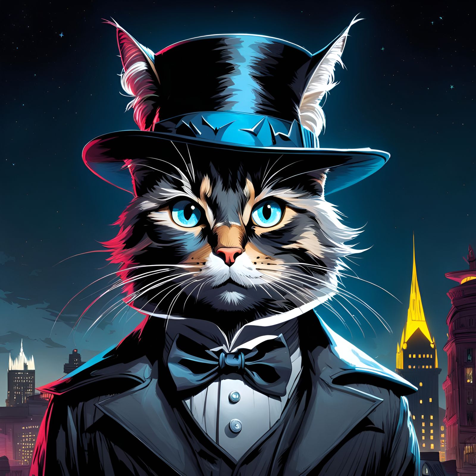 Cat in the Hat as Batman Portrait