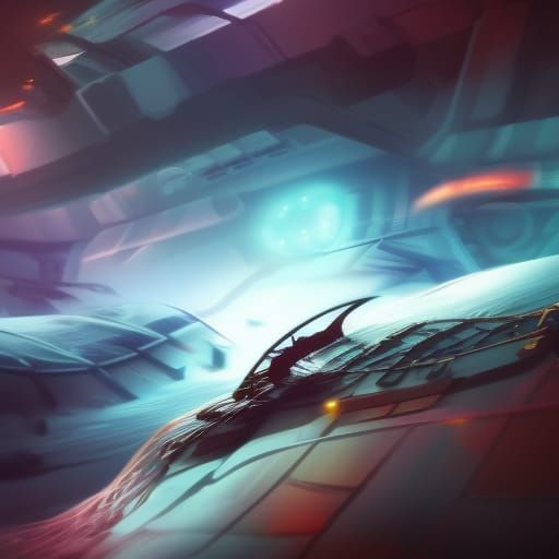 Disabled Starship Near Space Station: Sci-Fi Art