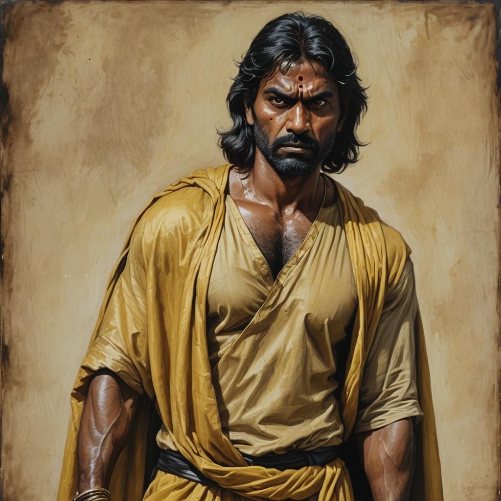 Hyperrealistic Portrait of an Indian Supervillain