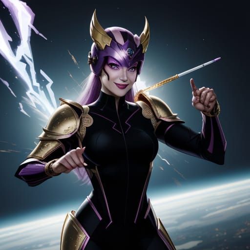 Cyberpunk Goddess in Tactical Rose Gold Armor