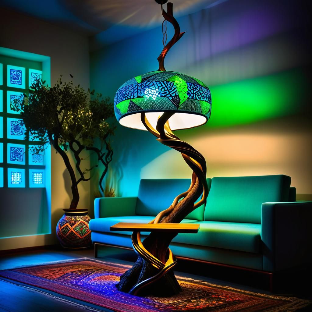 Surreal Palestinian Lamp Designs in Modern Living Room