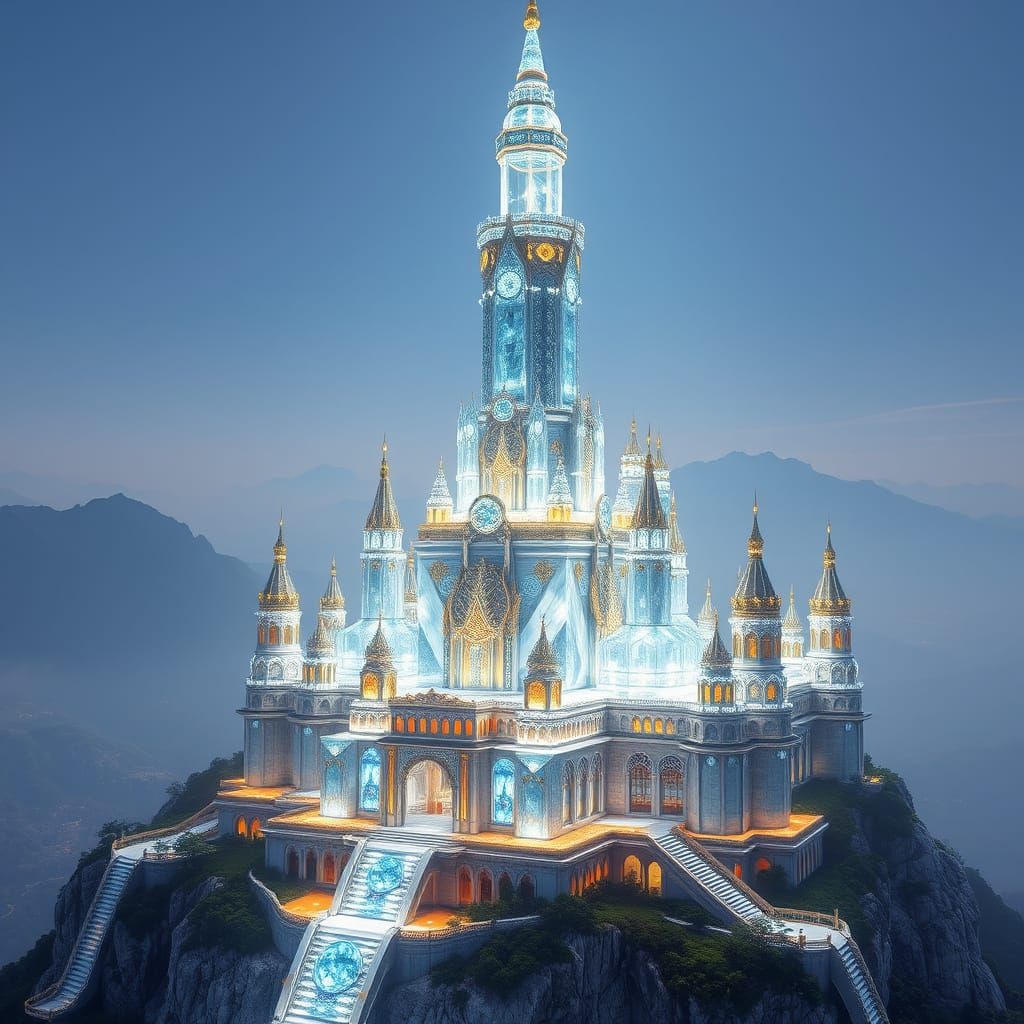 Spectacular Diamond Crystal Castle in Futuristic Siamese Sty...