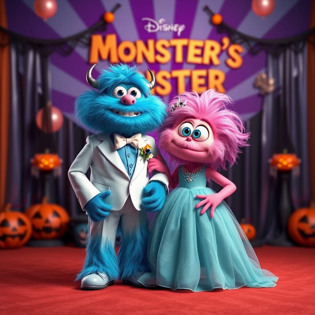 Monsters at the Ball: Pixar-style 3D Digital Art