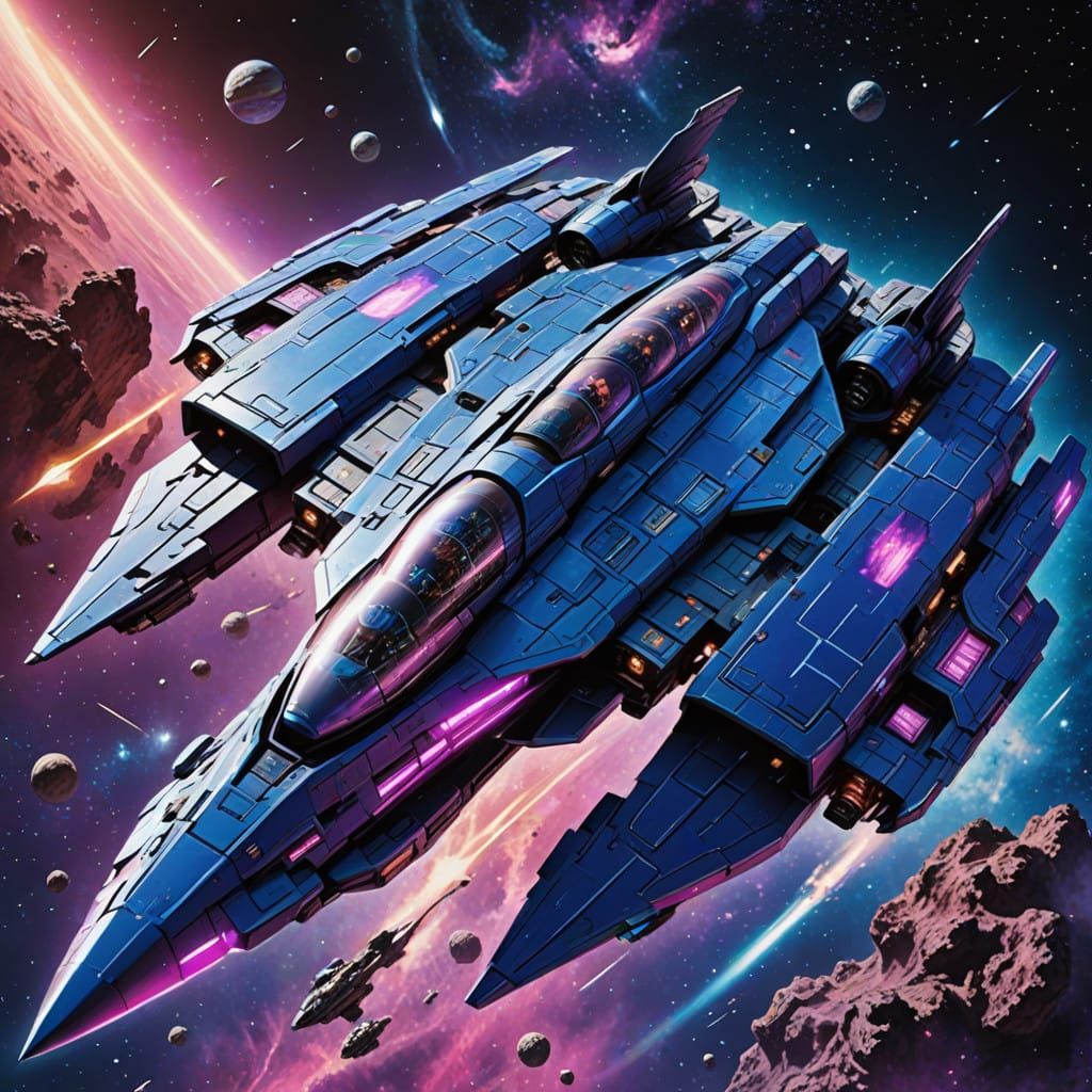 Futuristic Dimensional Battleship in Andromeda Squadron