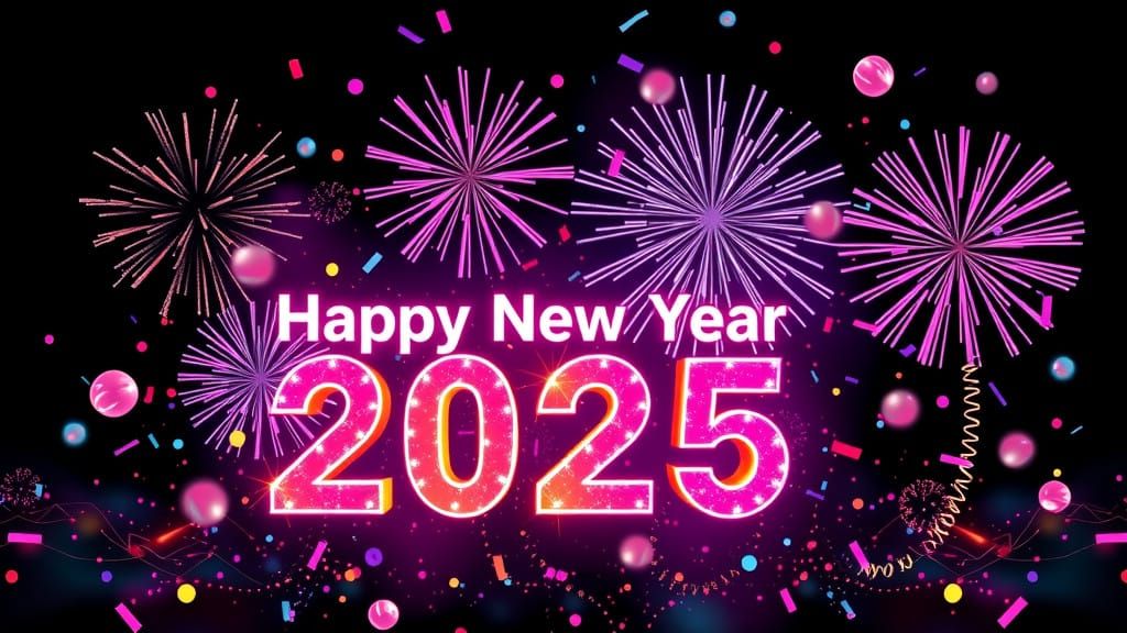 Electric New Year Celebration in Vibrant Neon Hues