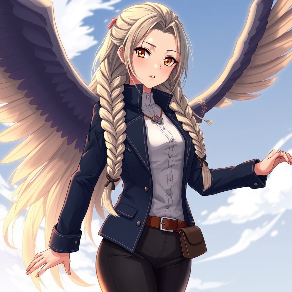 Elegant Anime Heroine with Mystical Aura