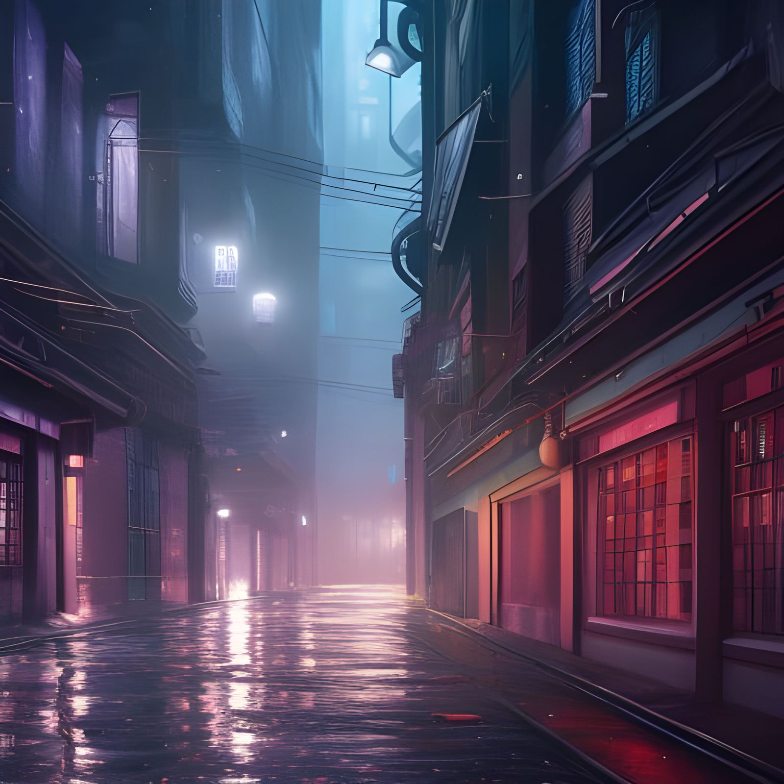 Futuristic Cityscape at Night in Cyberpunk Style