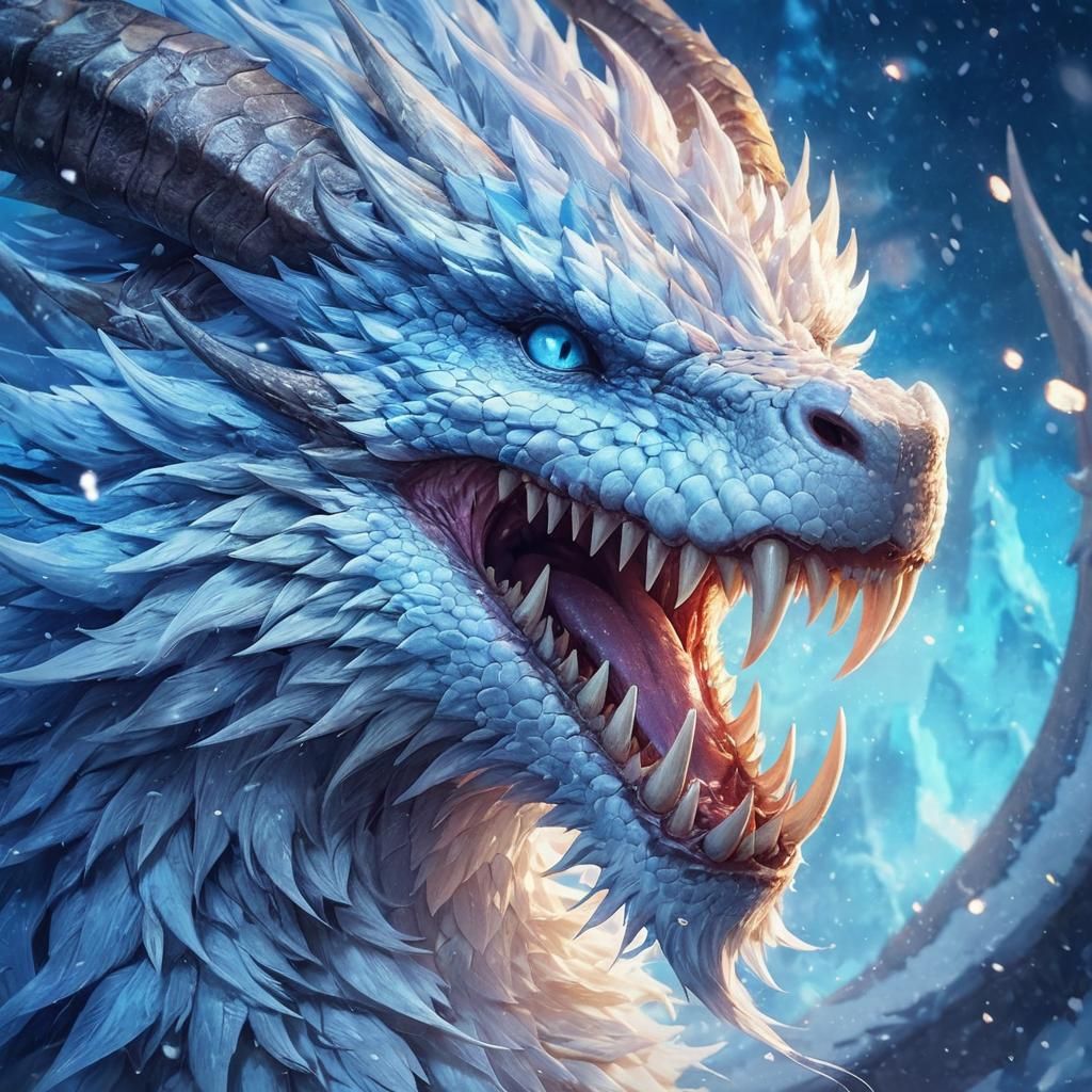 Adorable Sabertooth Dragon Portrait in Anime Style