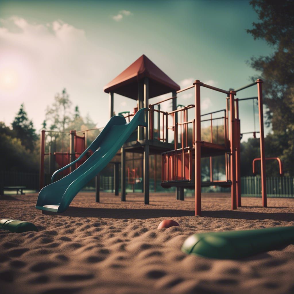 Cinematic Playground Scene in Film Style