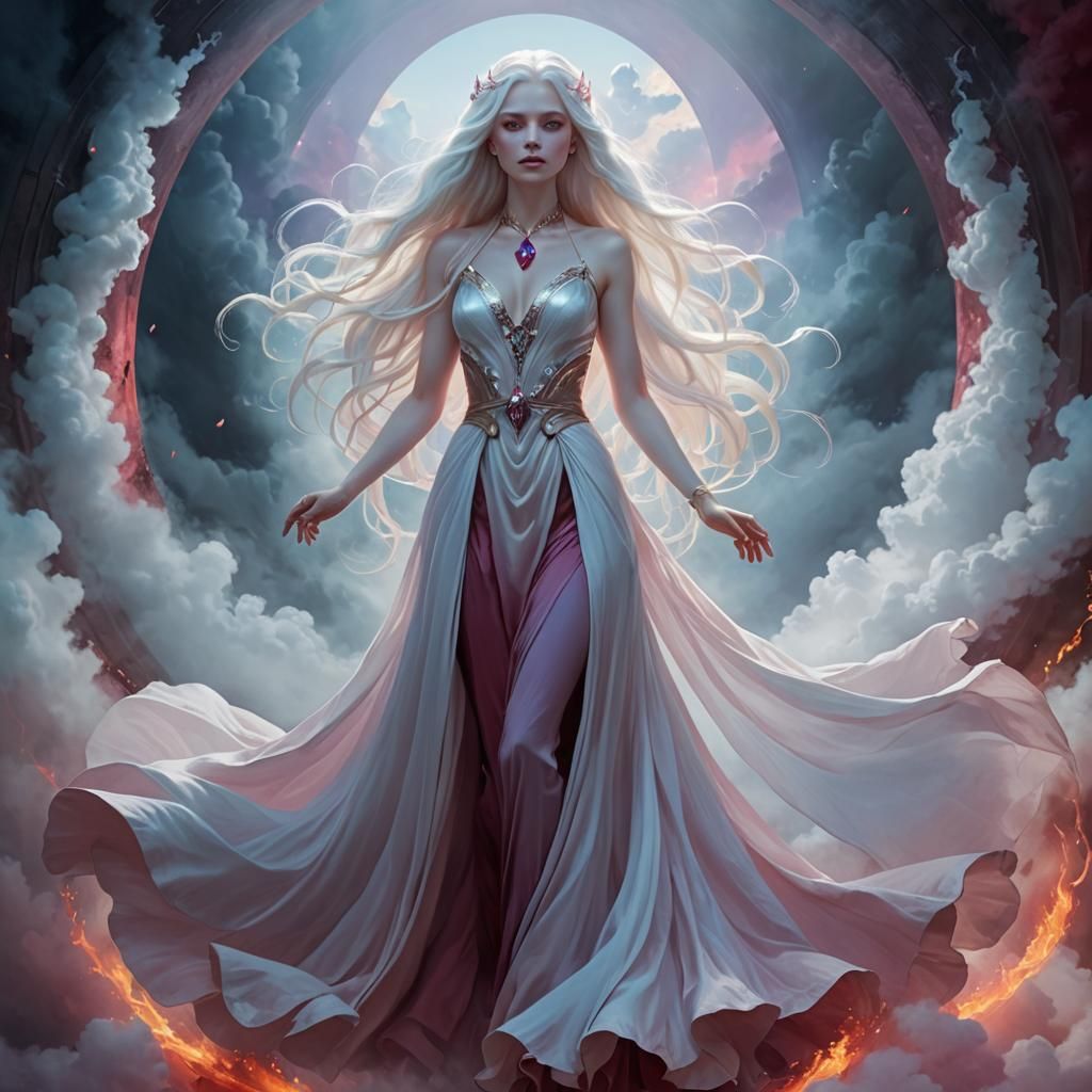 Ethereal Albino Woman in Dreamy Concept Art