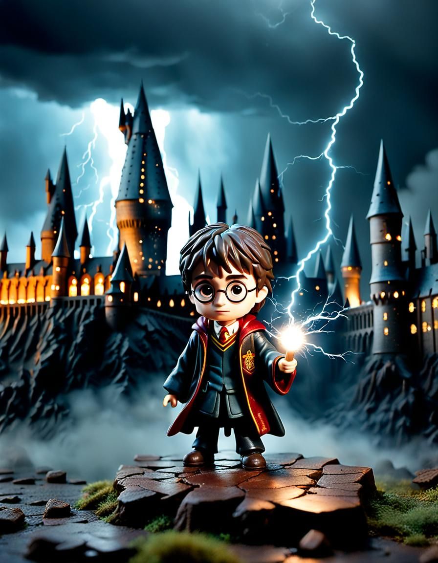 Harry Potter Chibi Figure Casts Lumos