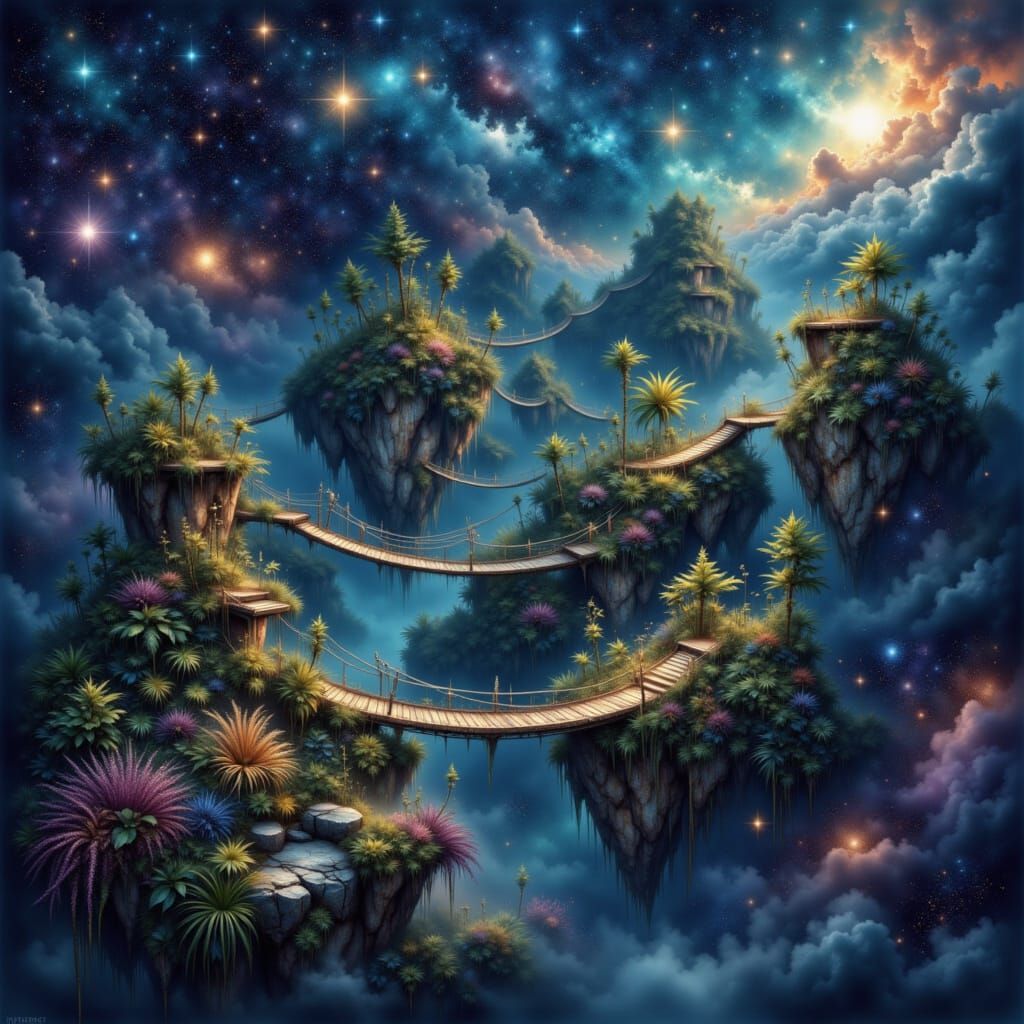 Islands in Space Connected by Rope Bridges