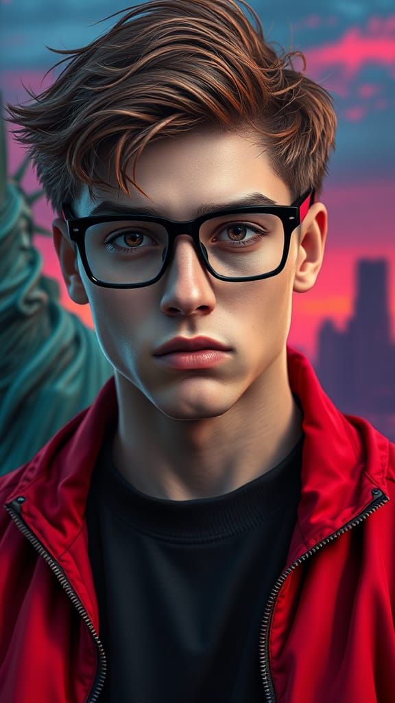 American Male Portrait in Dystopian Landscape