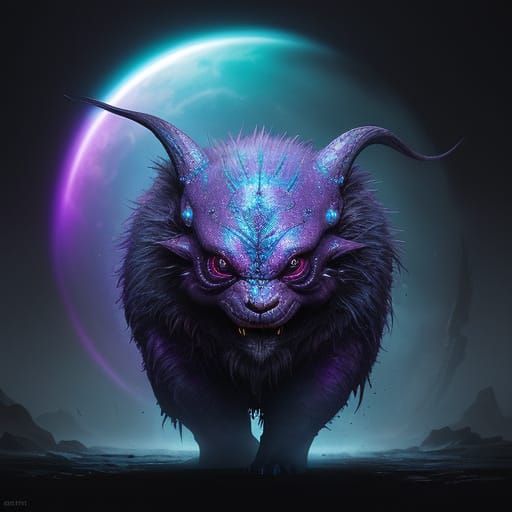 Mysterious Pink Entity in Moonlit Whispers