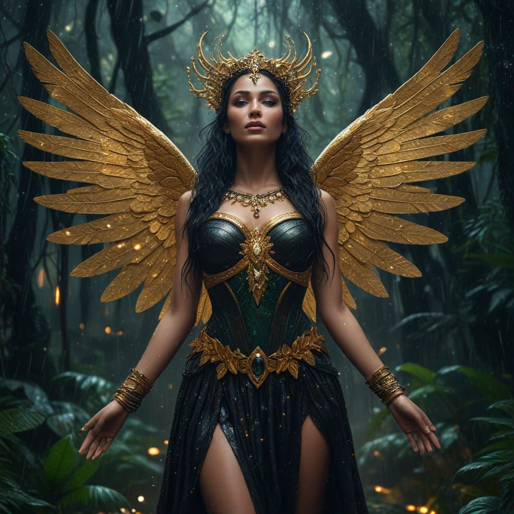 Nemesis, Goddess of Revenge, in a Rainforest