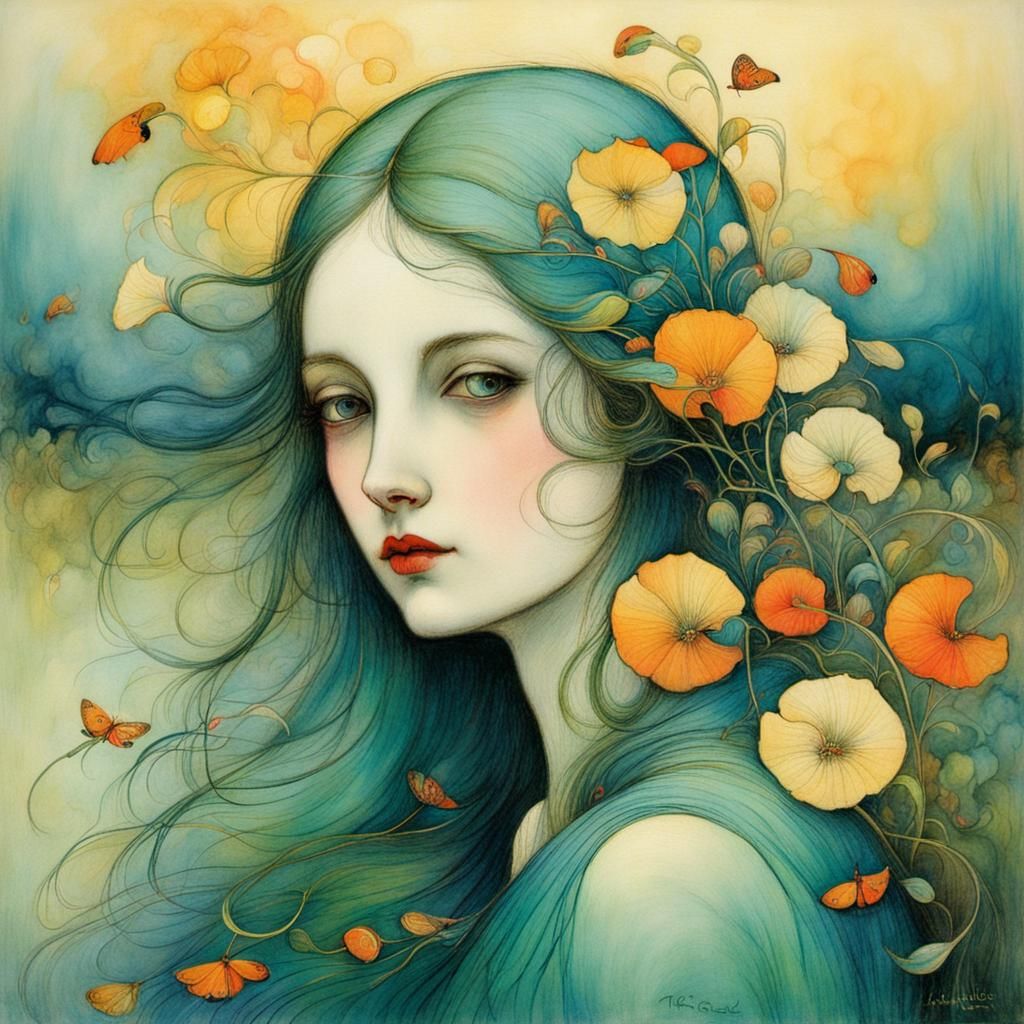 Abstract Fine Art with Complementary Colors