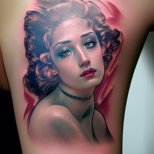 1980s pinup girls disco tattoos