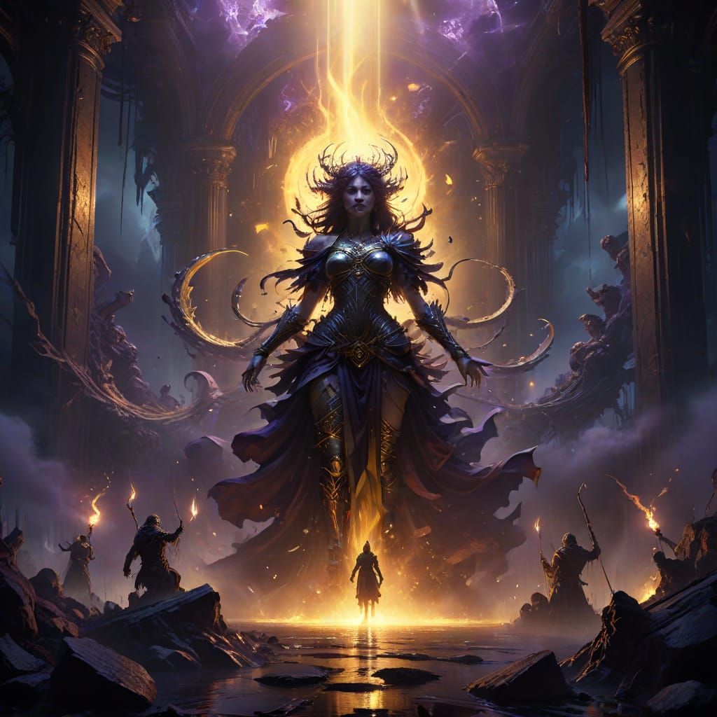 Vibrant Dark Fantasy Concert in a Mystical World