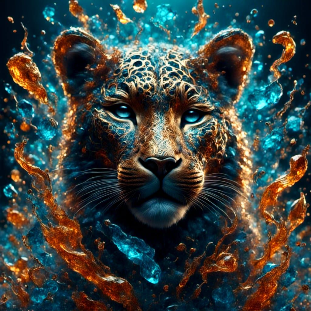 Leopard in Crockpot: Graffiti Art Portrait