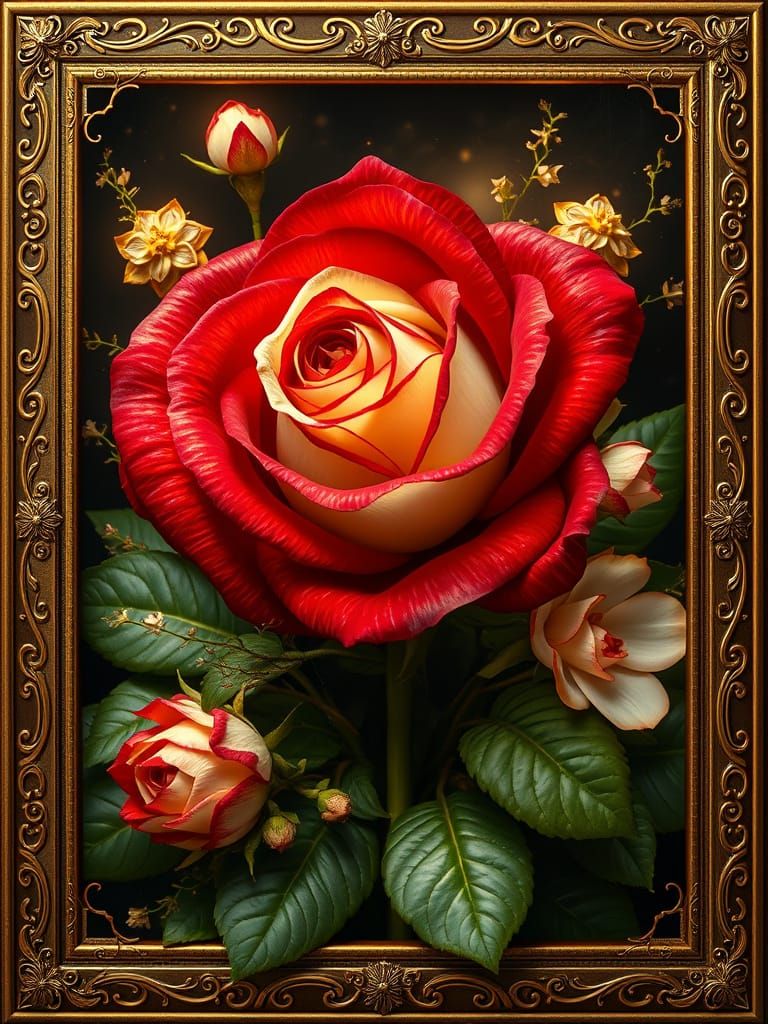 Luxurious Floral Arrangement with Golden Details