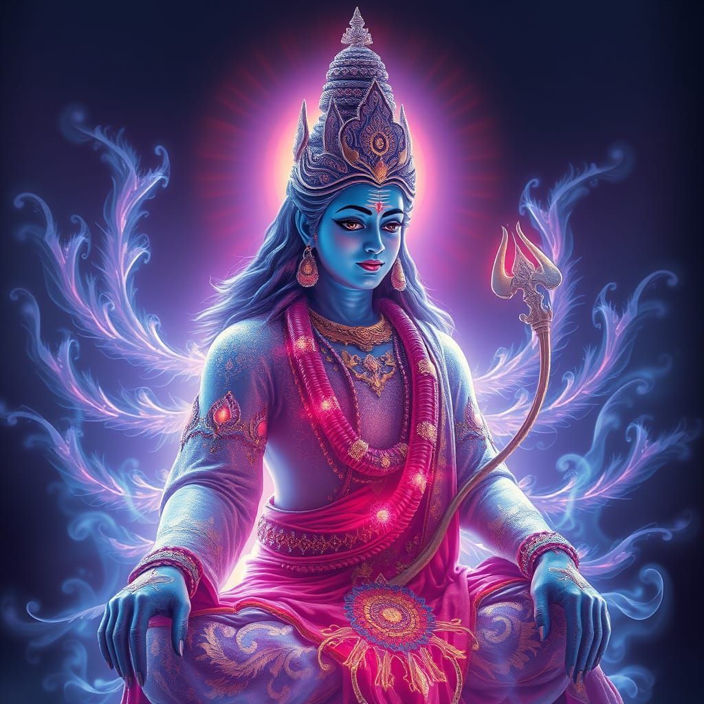 Shiva in Divine Contemplation: Ethereal Art