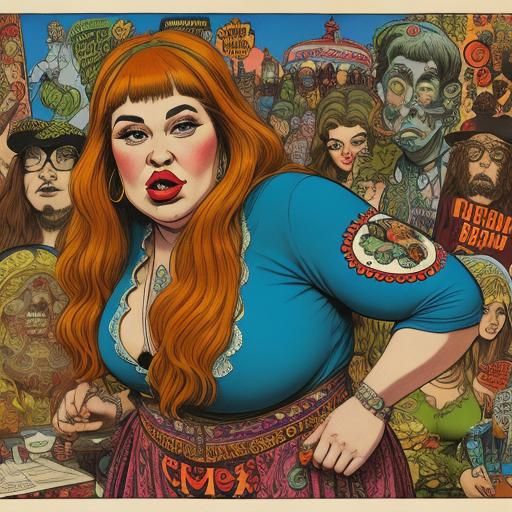 The most beautiful woman in the world, R Crumb style