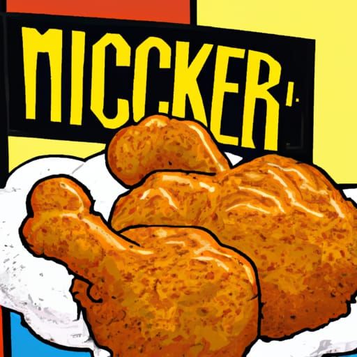 Stylized Chicken Nugget in Comic Book Art Style