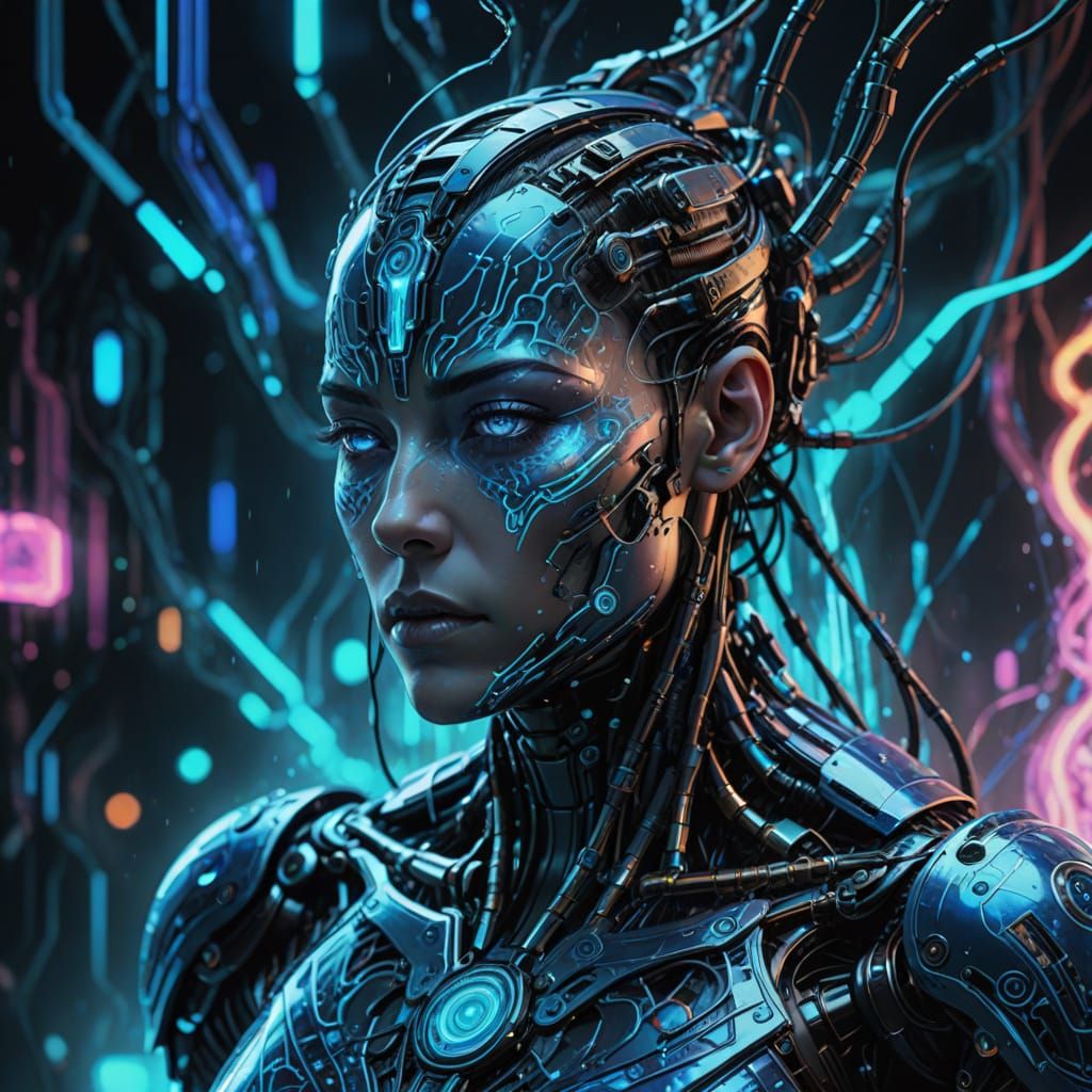 Ethereal Matrix in Vibrant, Iridescent Colors