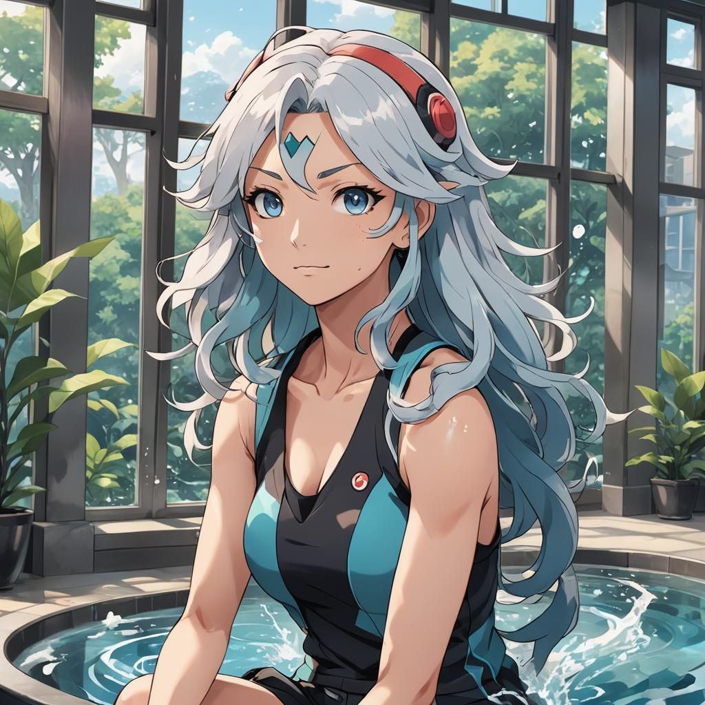 Anime Pokémon Gym Leader with Vaporeon