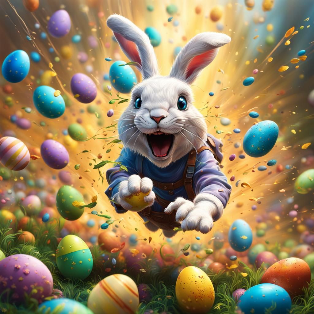 Hyperrealistic Easter Celebration in Splash Art Style