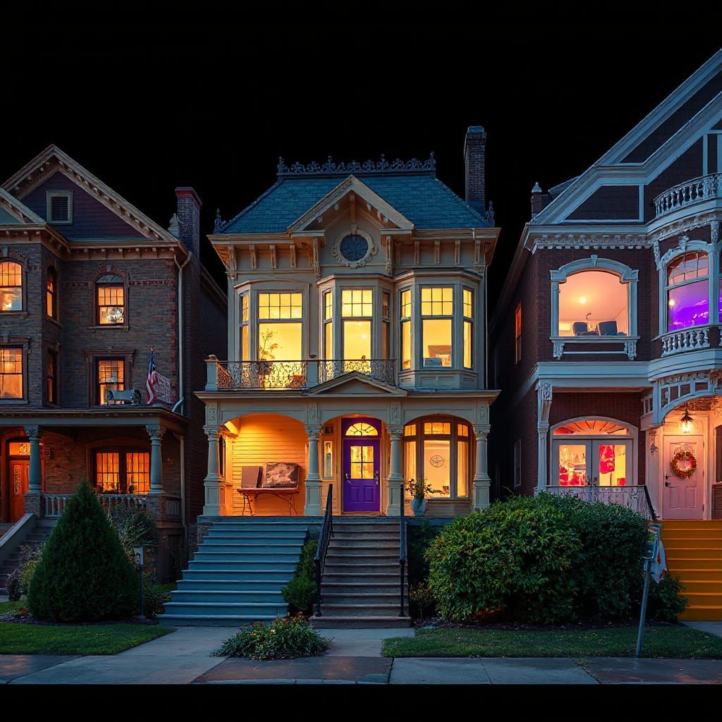 Three Houses: Victorian, Modern, and Futuristic Designs