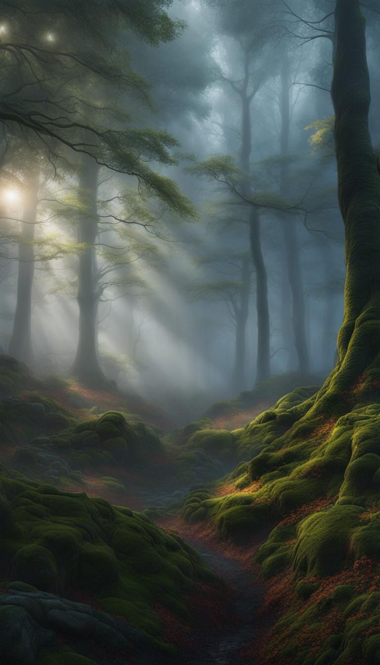 Enigmatic Forest: A Fantastical Matte Painting