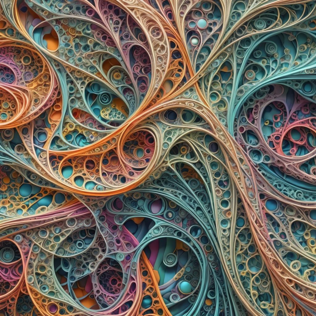 Surreal Looms Weaving Fractal Fabric: Digital Art