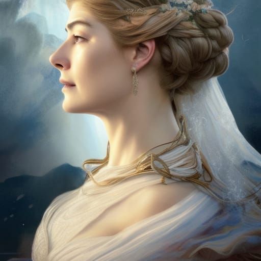 Thetis in Wedding Dress: Hyperrealistic Portrait