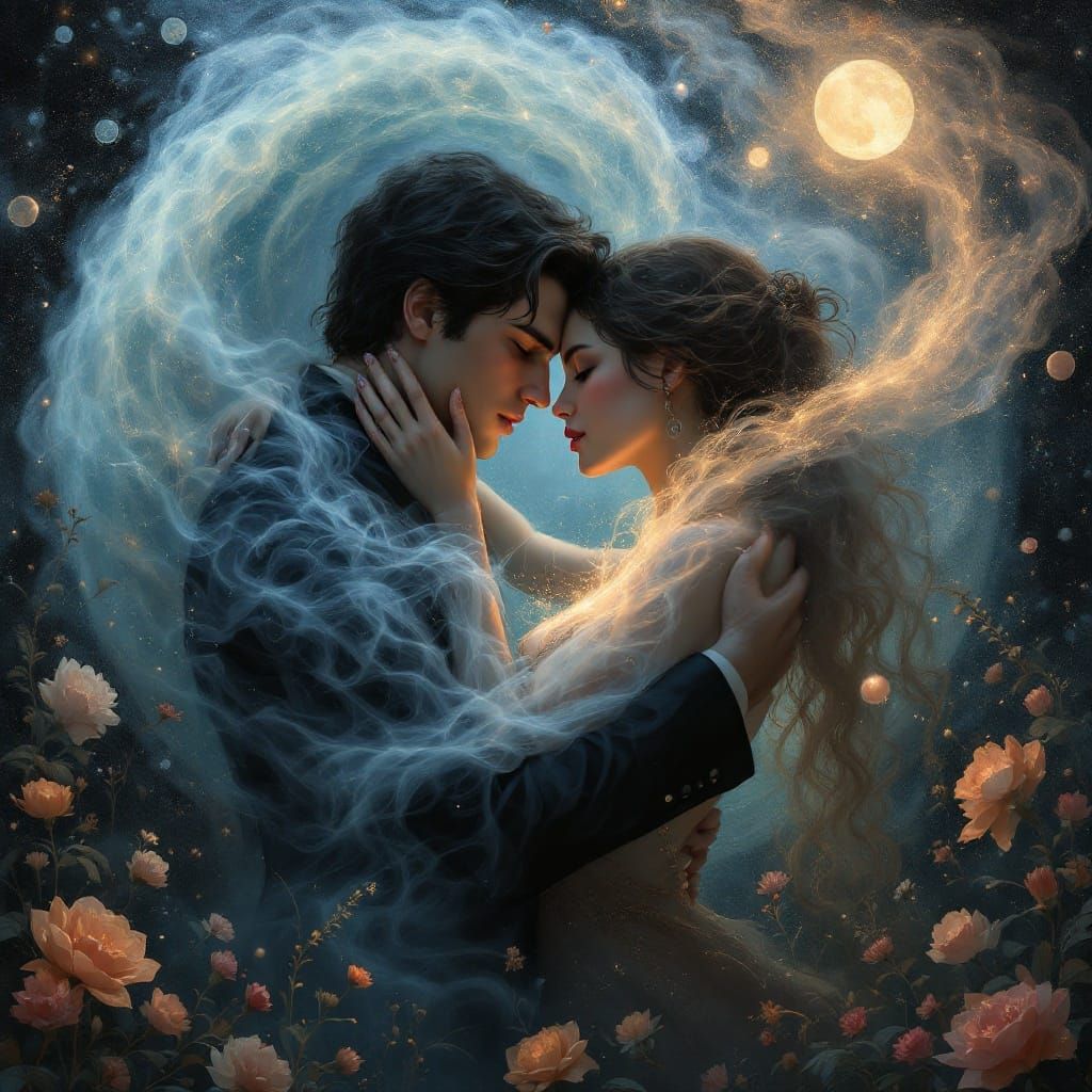 Whispers of a Forgotten Love in Dreamy Oil Art