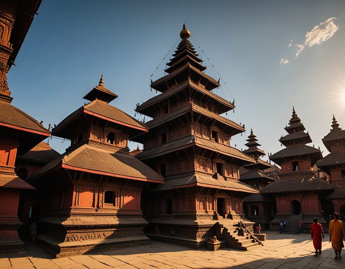 Cinematic Hanuman Dhoka Durbar Square in Vibrant Nepal