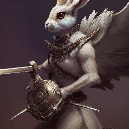Bunny Hawk Hybrid Art: Detailed Fantasy Creature