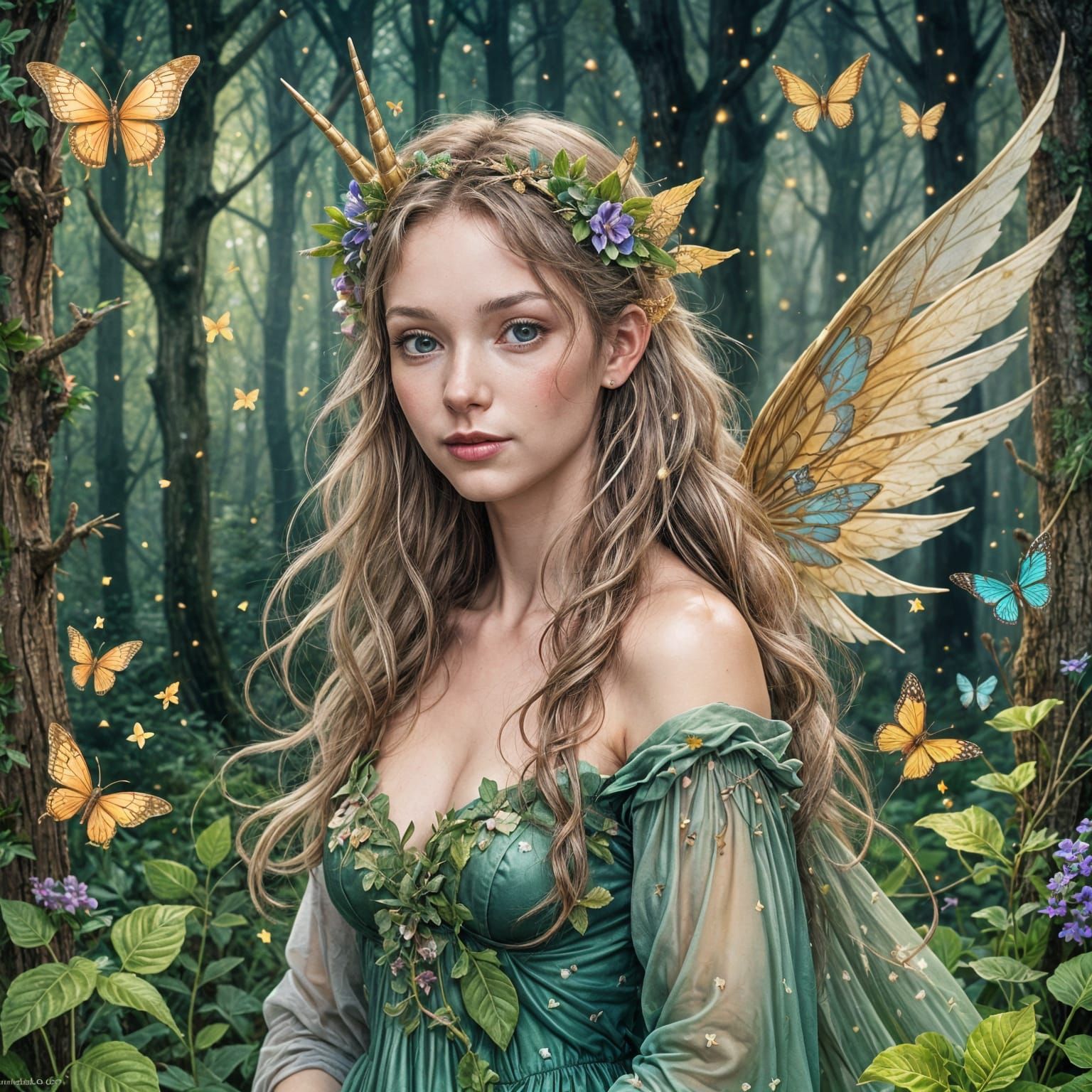 Cute Fairy and Unicorn Fantasy