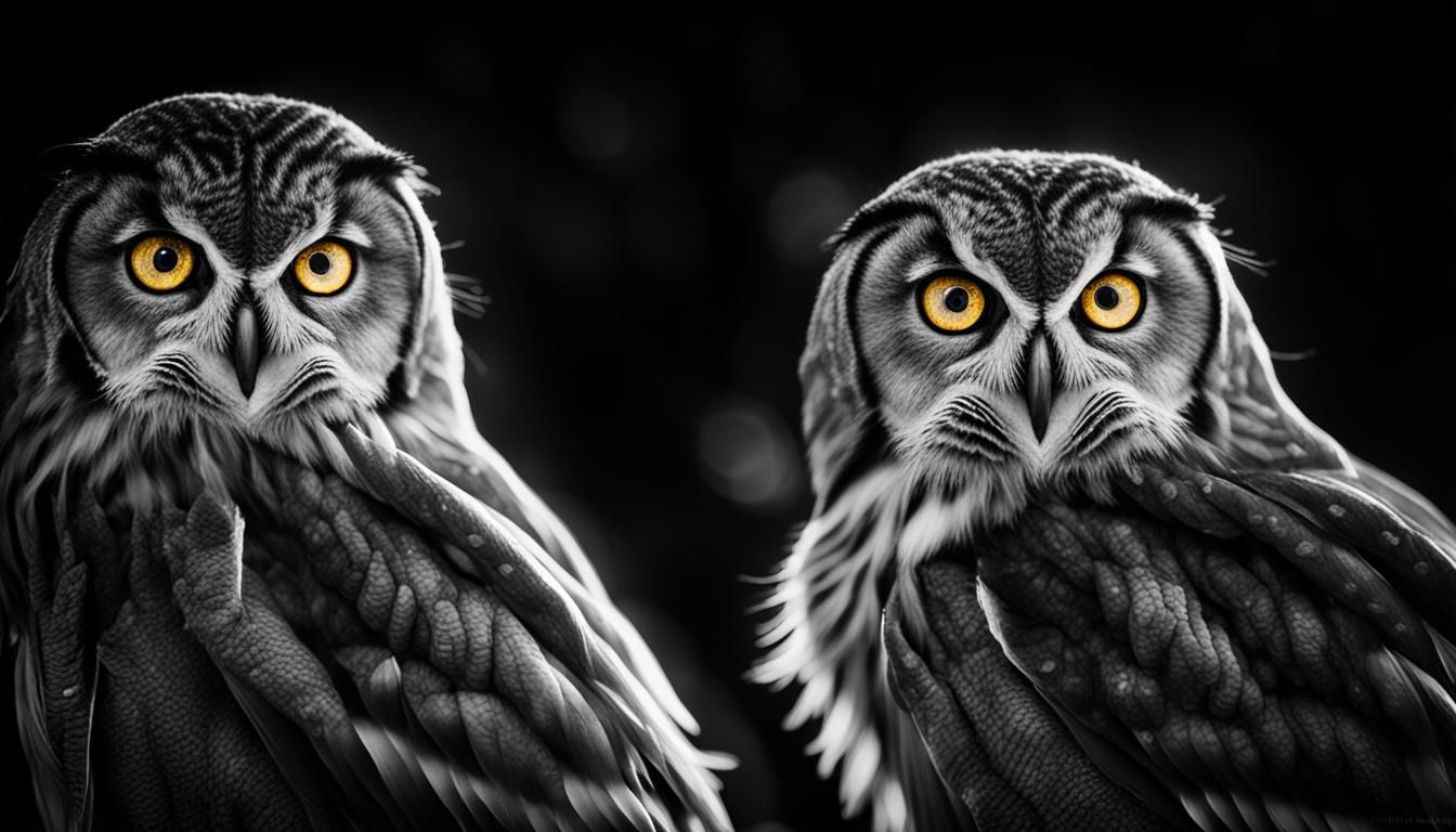 Glowing Eyes in Darkness: Black and White Photography